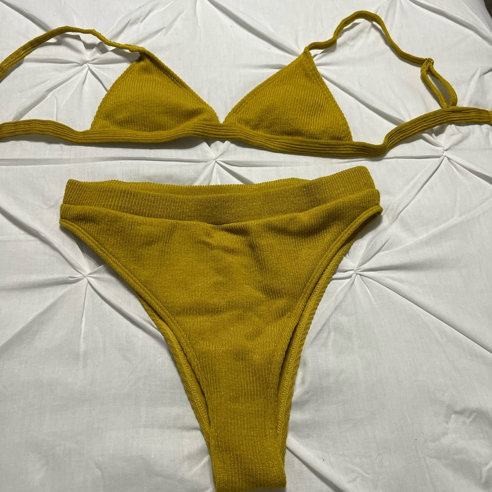 SHEIN Ribbed high waist bathing suit